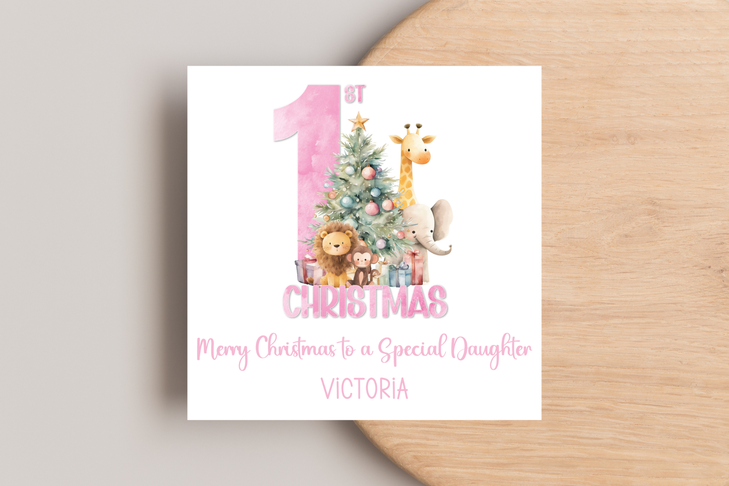Personalised Animal First Christmas Christmas Card