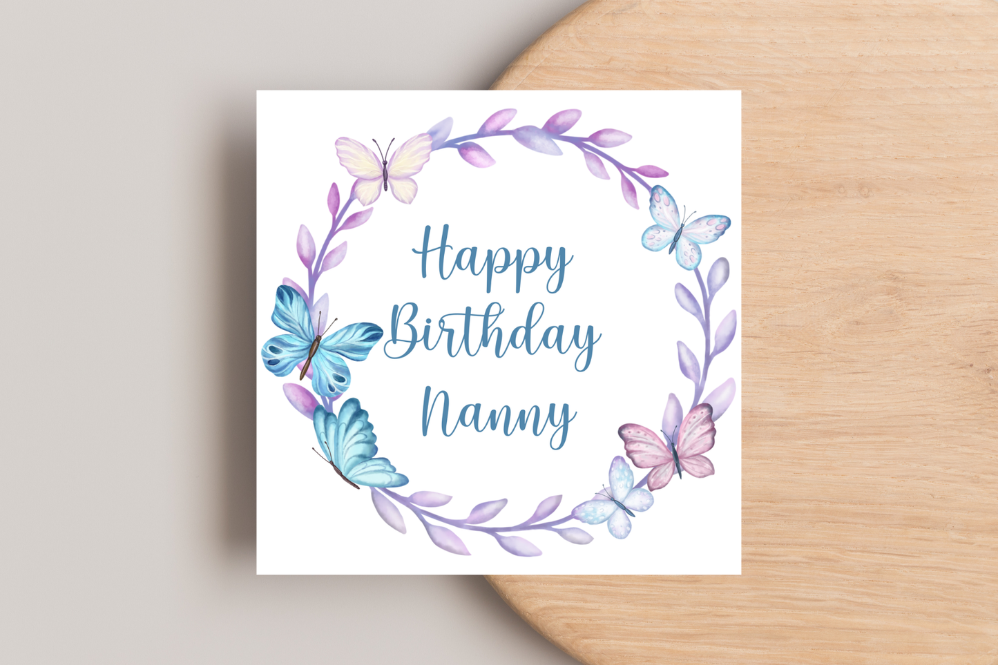 Personalised Flower Wreath Birthday Card