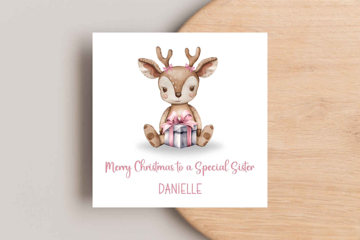 Personalised Reindeer Christmas card