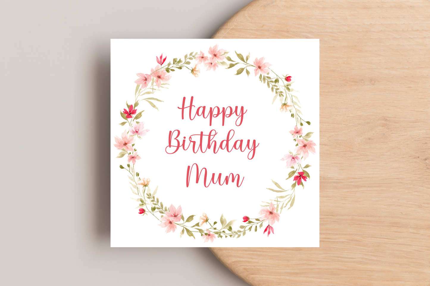 Personalised Flower Wreath Birthday Card