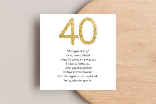 40th Birthday Card for him