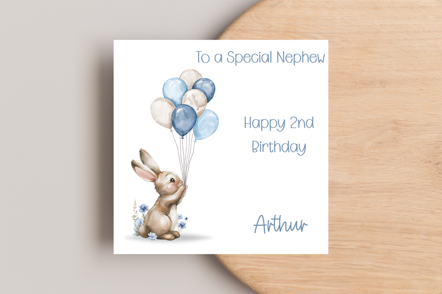 Personalised Bunny Birthday Card