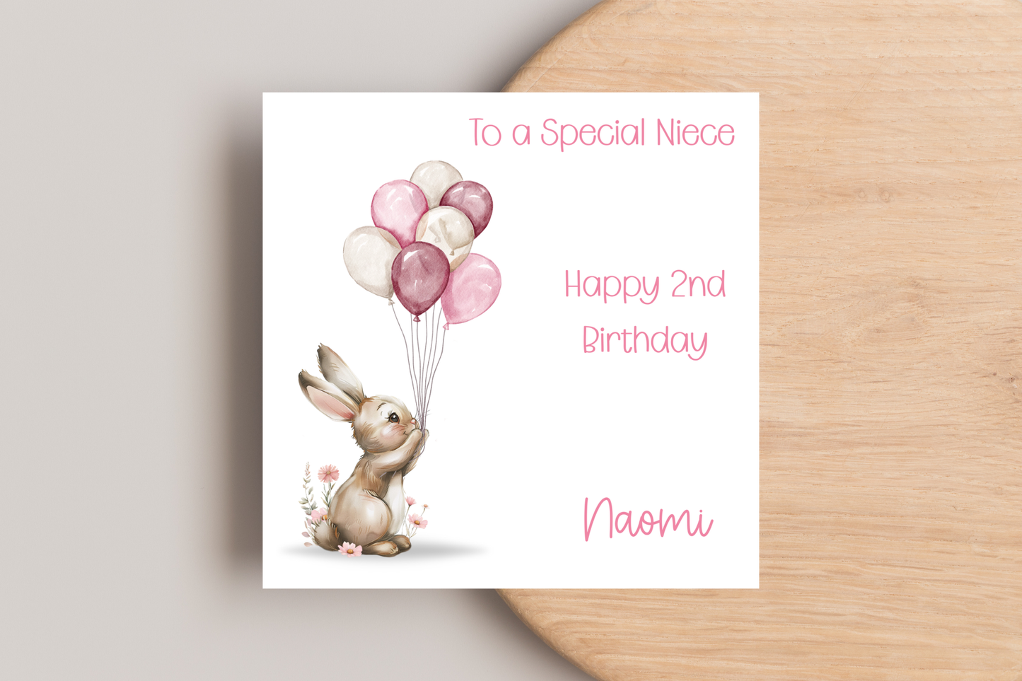 Personalised Bunny Birthday Card
