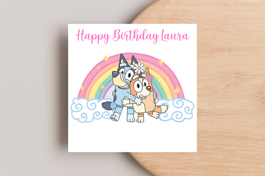 Personalised Bluey Birthday Card