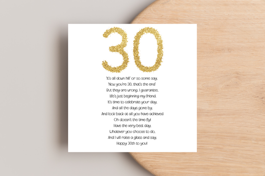 30th Birthday Card for him