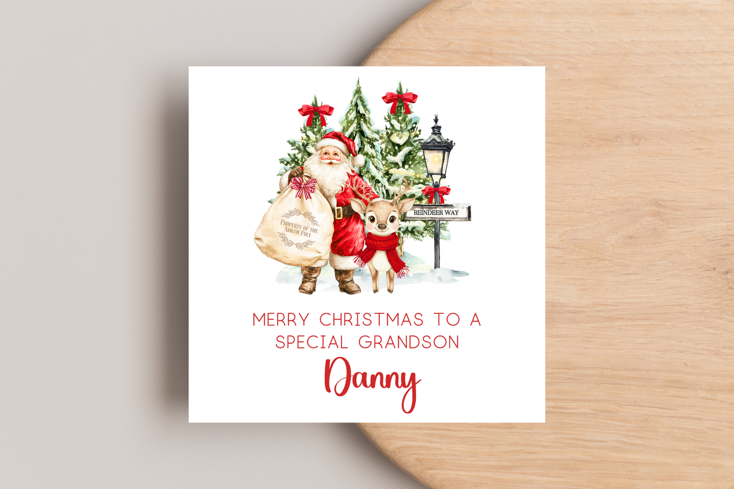 Personalised Reindeer Christmas card