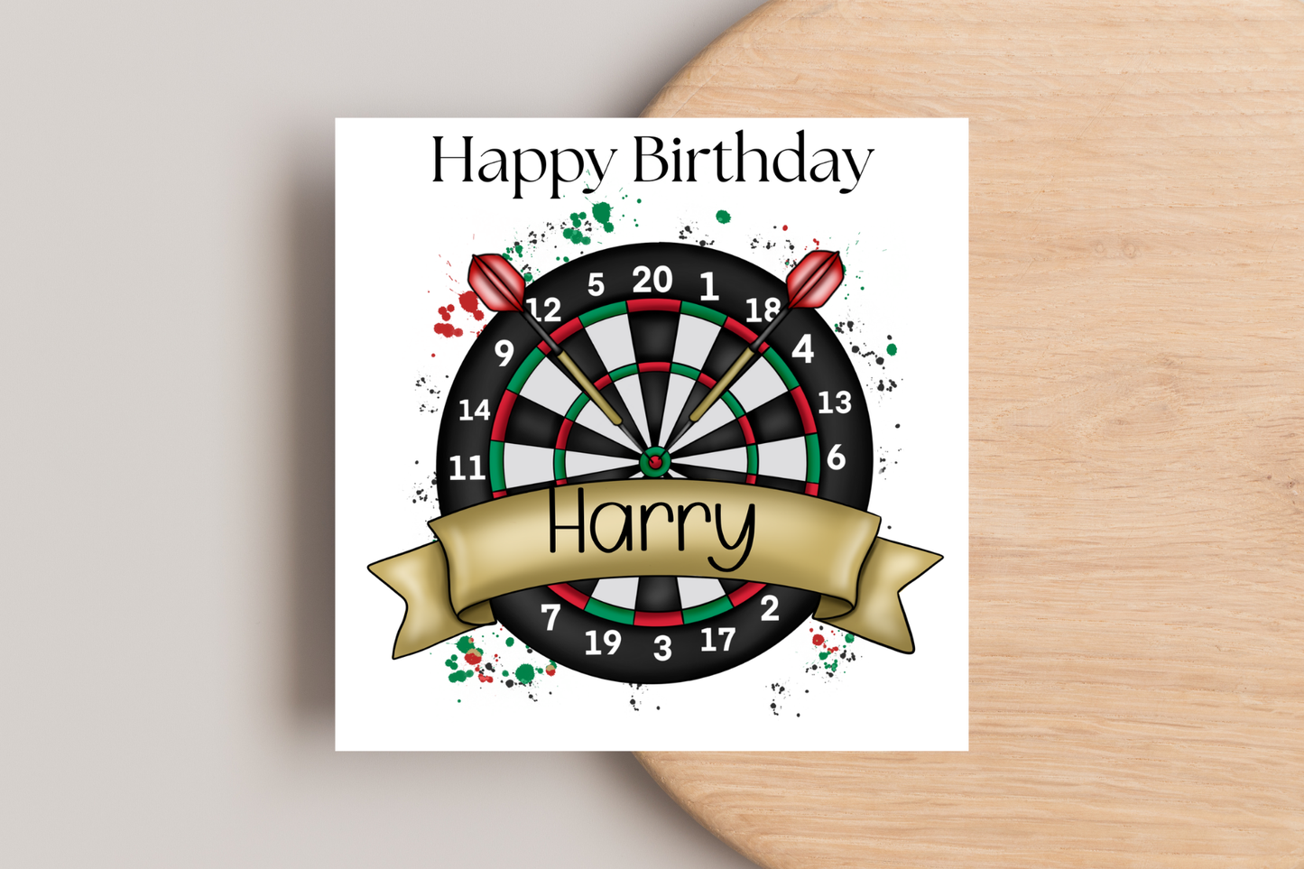 Personalised Darts Birthday Card