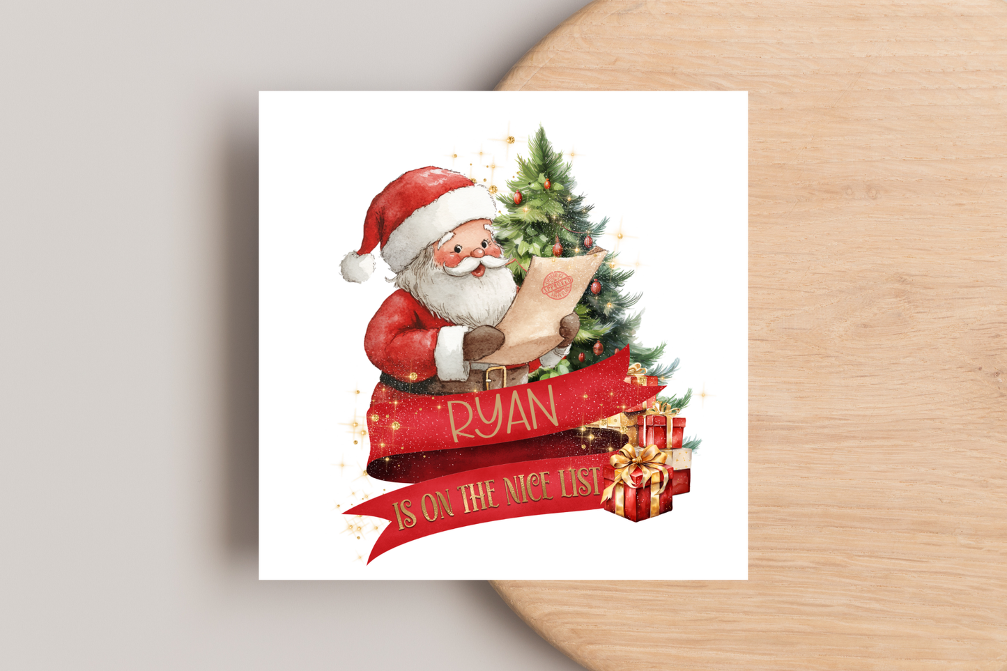 Personalised Nice List Christmas Card