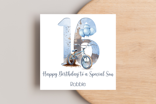 Personalised BMX Birthday Card