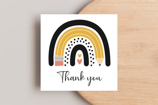 Thank You Teacher Rainbow End of Year Card