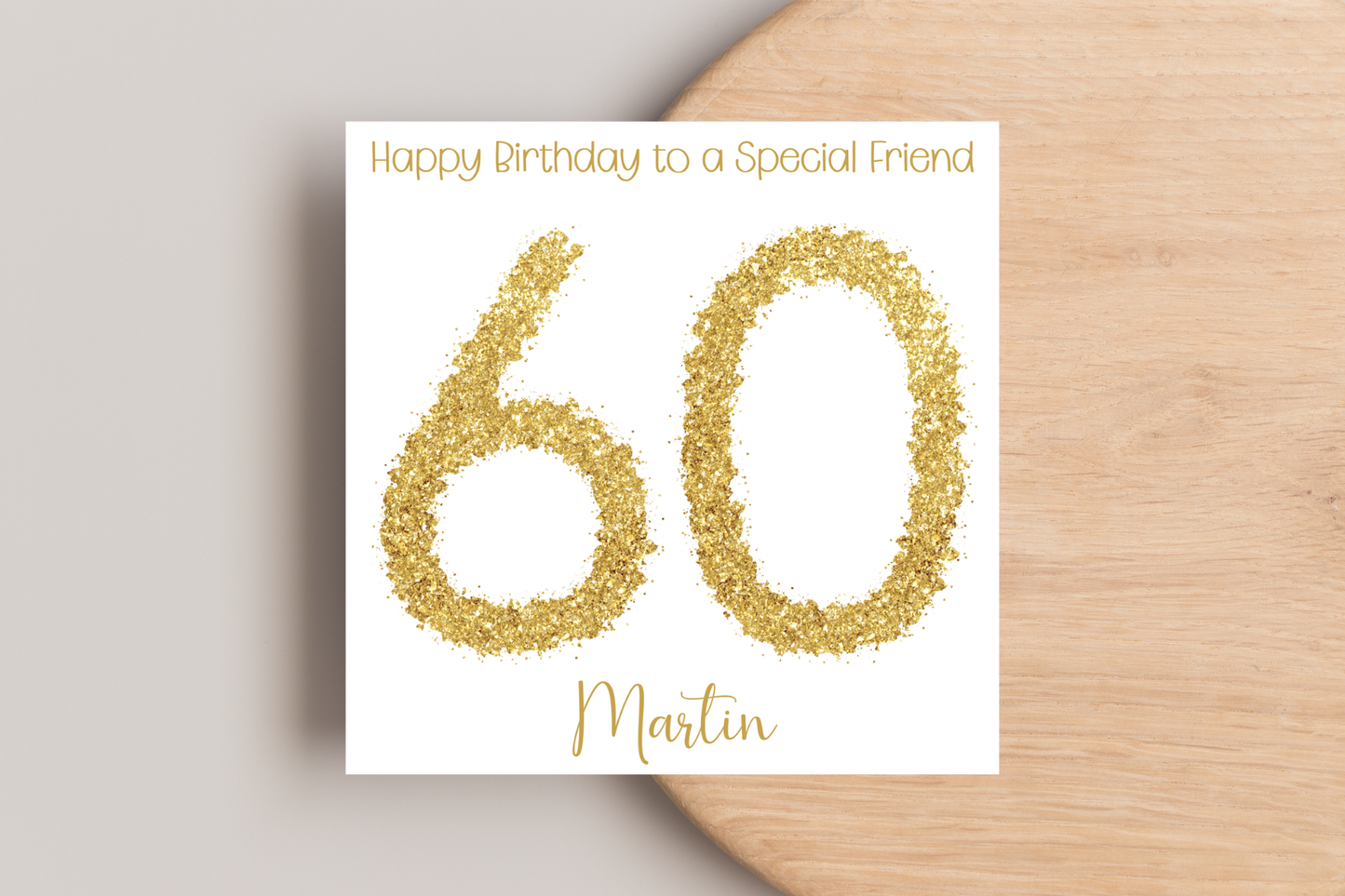 Personalised 60th Gold Birthday Card