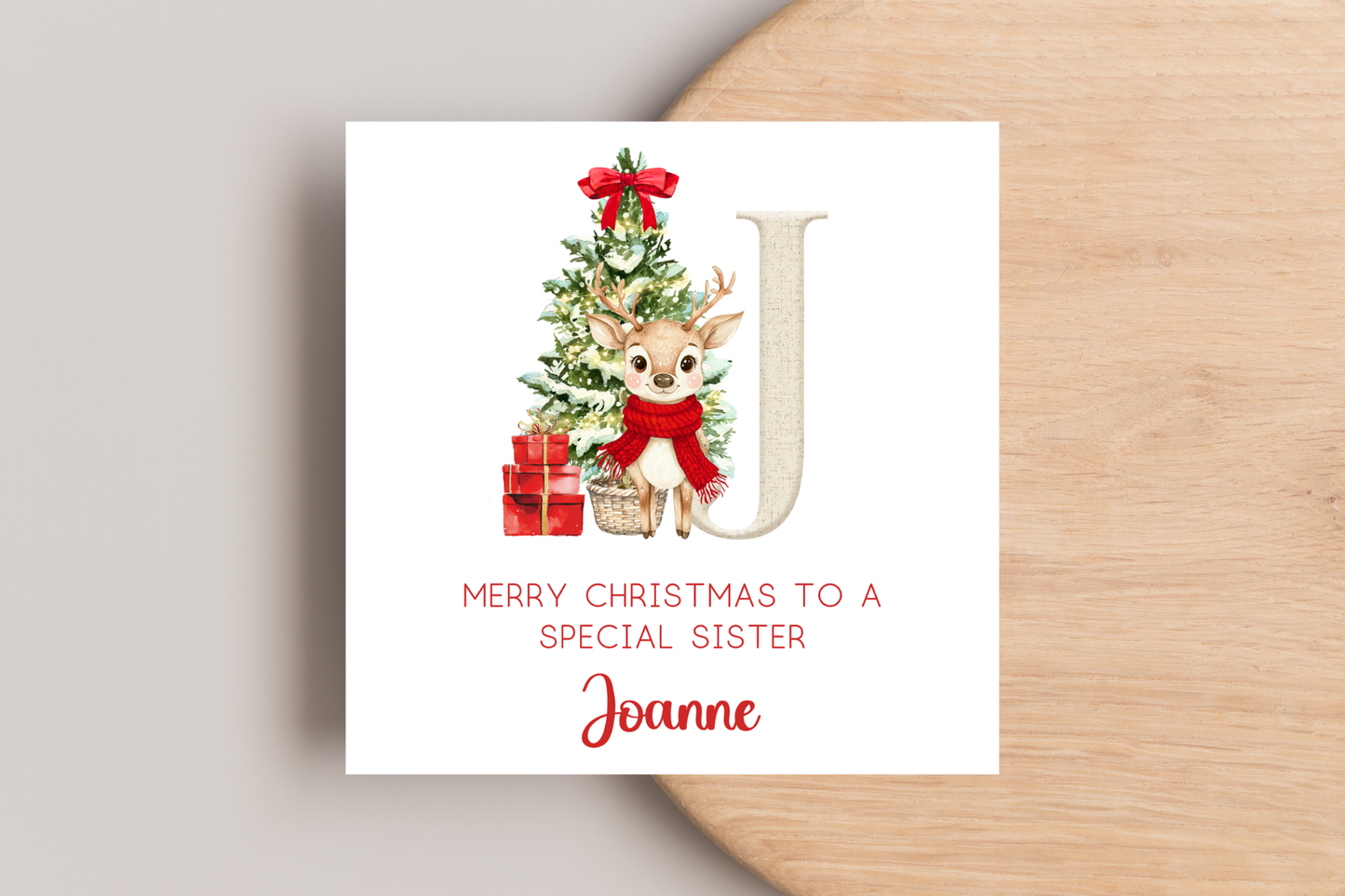 Personalised Reindeer Christmas card