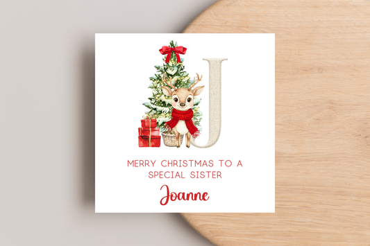 Personalised Reindeer Christmas card