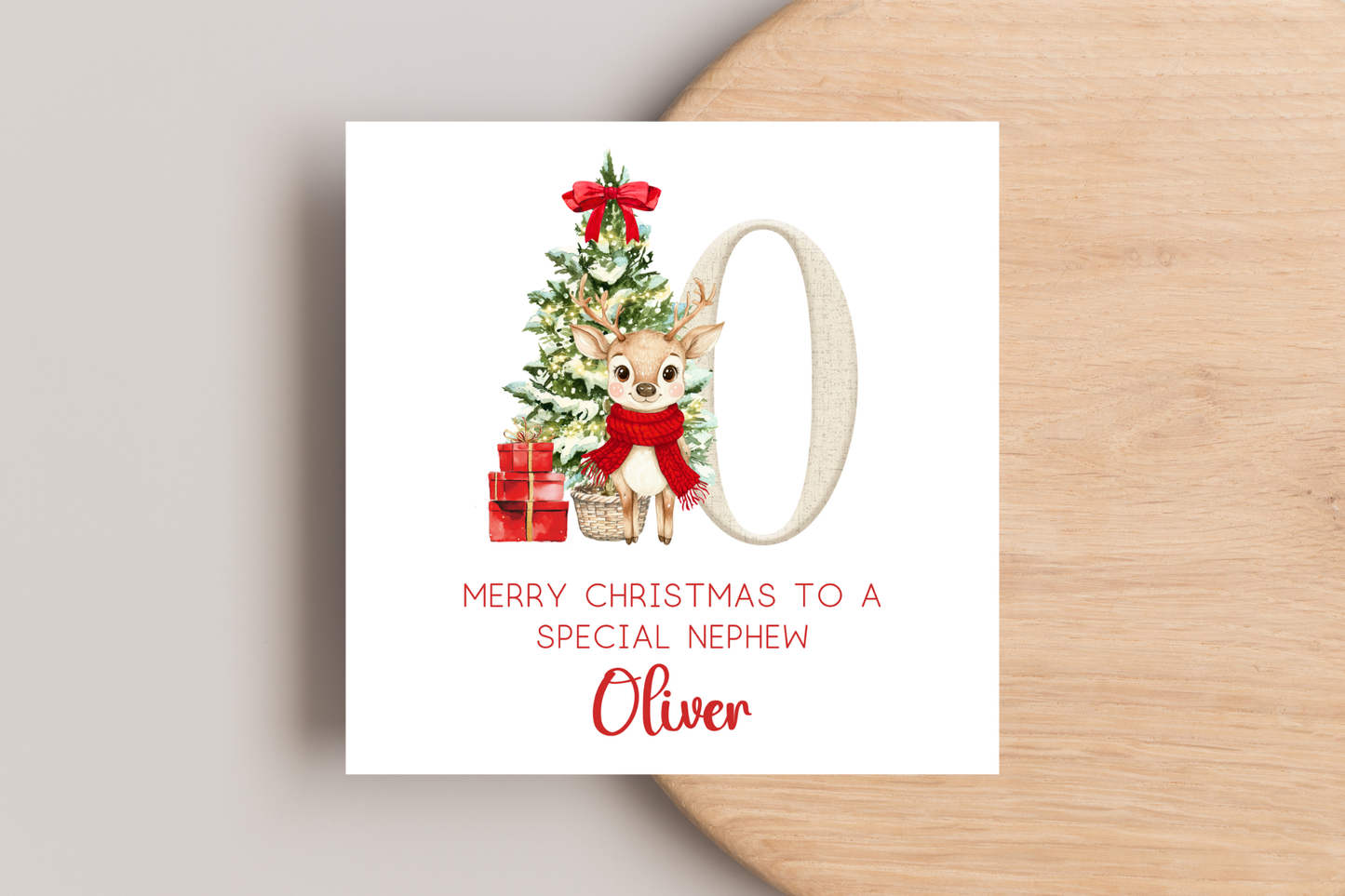 Personalised Reindeer Christmas card
