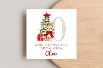 Personalised Reindeer Christmas card