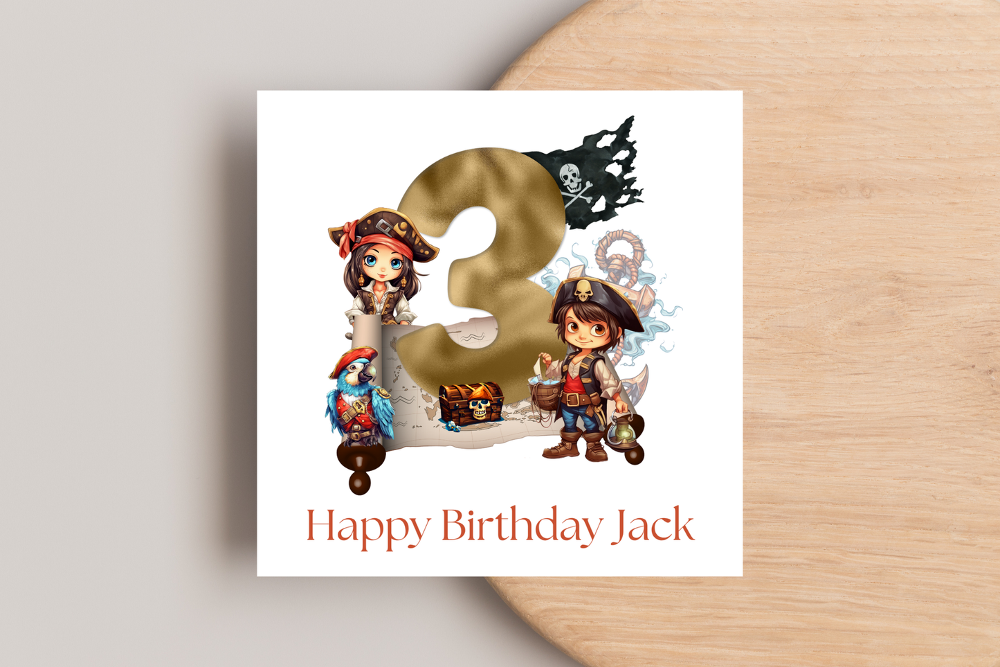 Personalised Pirate Birthday Card