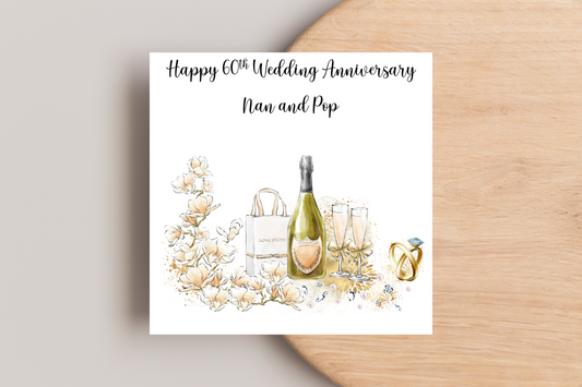 Personalised 60th Wedding Anniversary Card