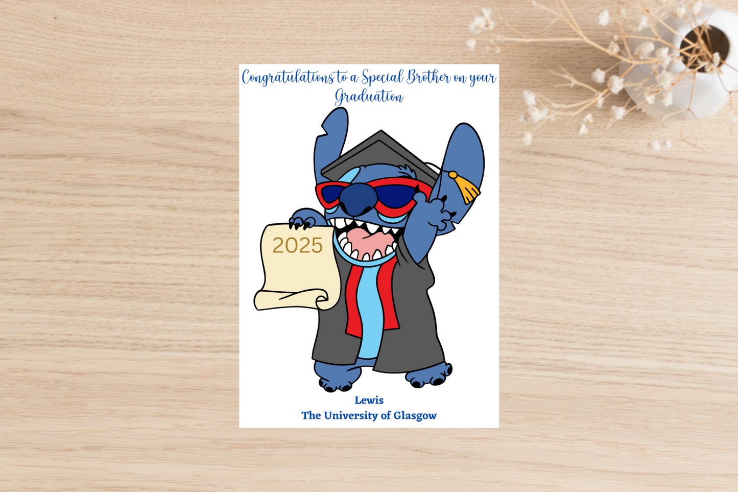 Personalised Stitch Graduation Card
