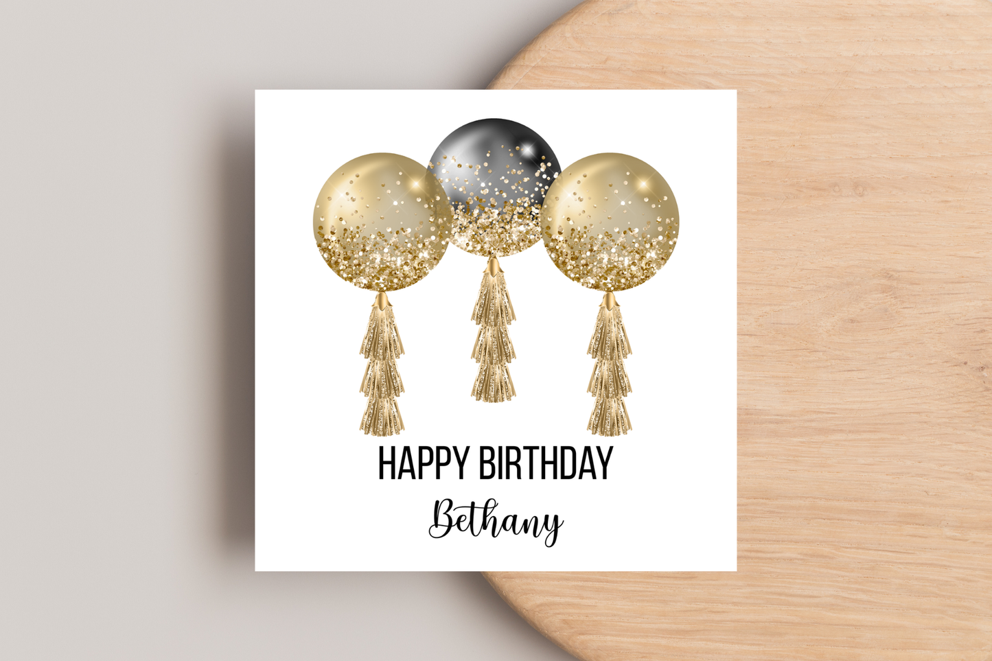 Personalised Gold Balloons Birthday Card