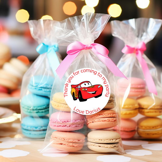 24 X Cars Thank You For Coming To My Party Stickers: Personalise Your Party Favours!