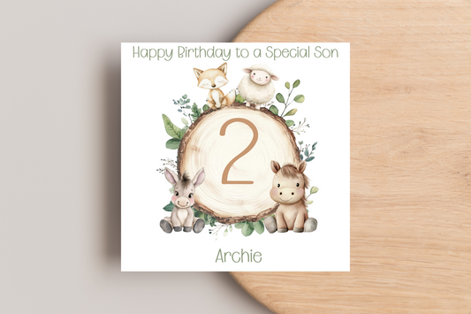 Personalised Farm Animal Birthday Card