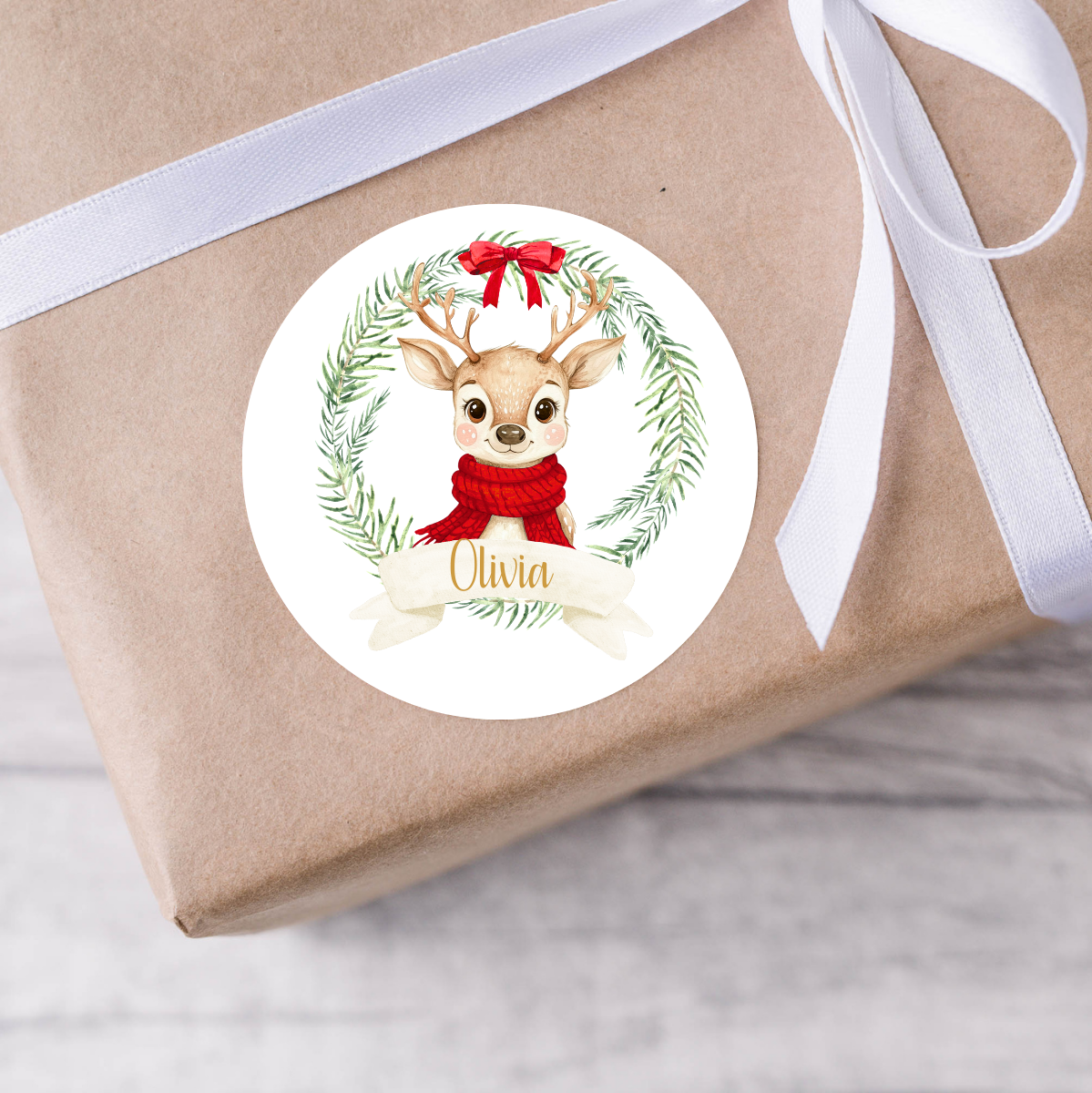 Personalised Reindeer Christmas Present Labels
