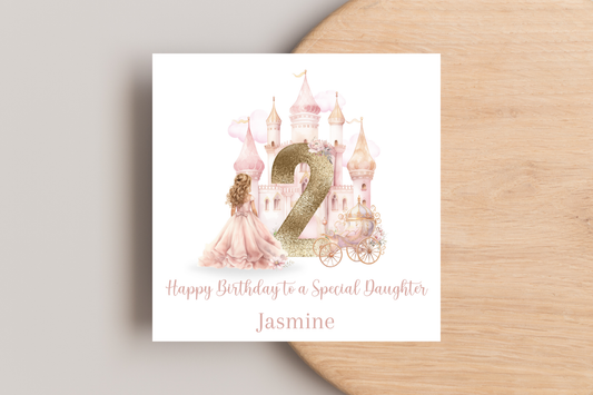 Personalised Princess Numbered Birthday Card