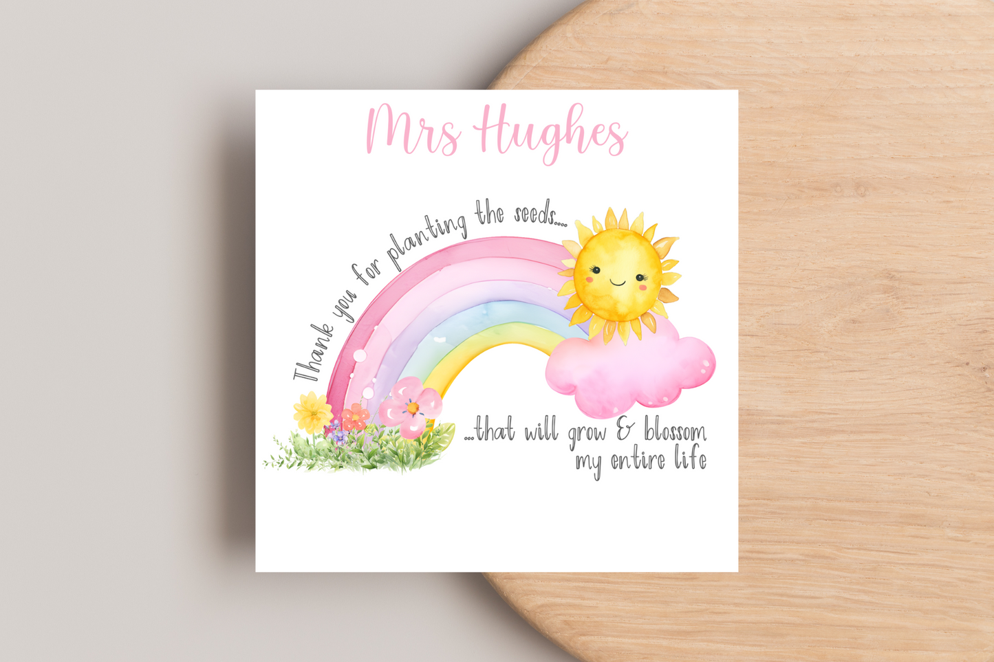 Thank You For Planting the Seeds Teacher Card