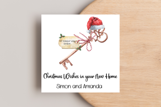 Personalised Christmas Wishes in your new home Christmas Card