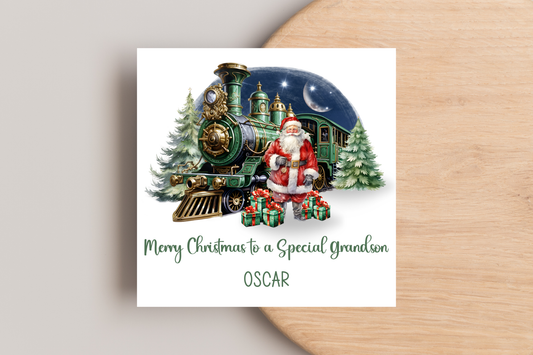 Personalised Santa Express Train Christmas Card