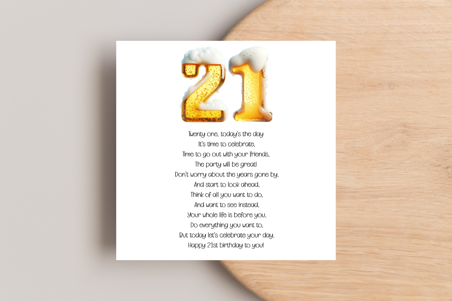 21st Beer Number Birthday Card for him