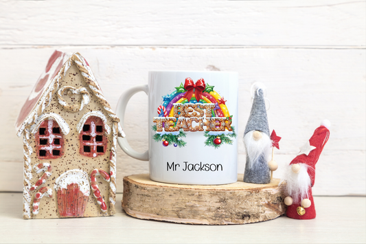Best Teacher Personalised Christmas Mug