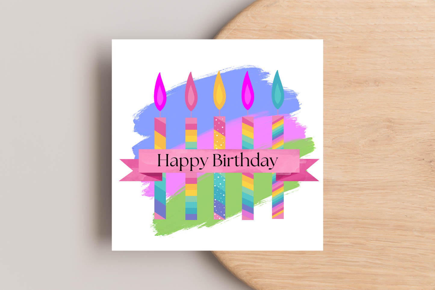 Colourful Candles Birthday Card