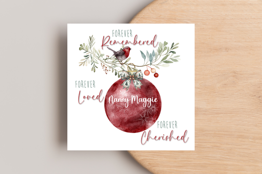 Personalised Forever Remembered, Forever Loved Christmas Card
