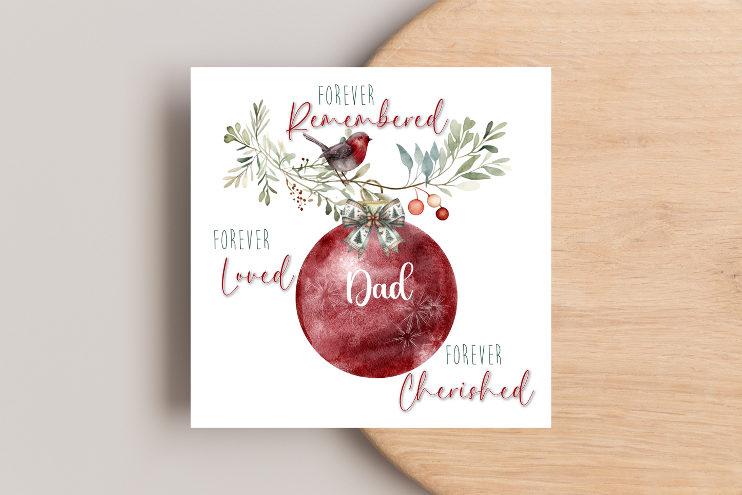 Personalised Forever Remembered, Forever Loved Christmas Card