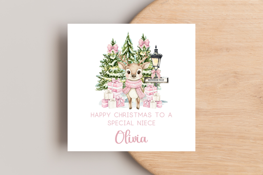 Personalised Baby Reindeer Christmas Card