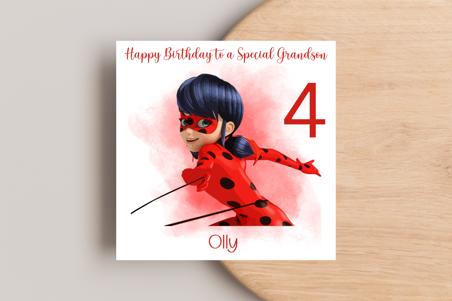 Personalised miraculous ladybug Birthday Card
