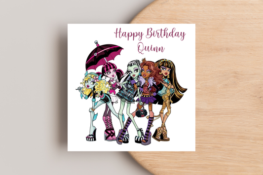 Personalised Monster High Birthday Card