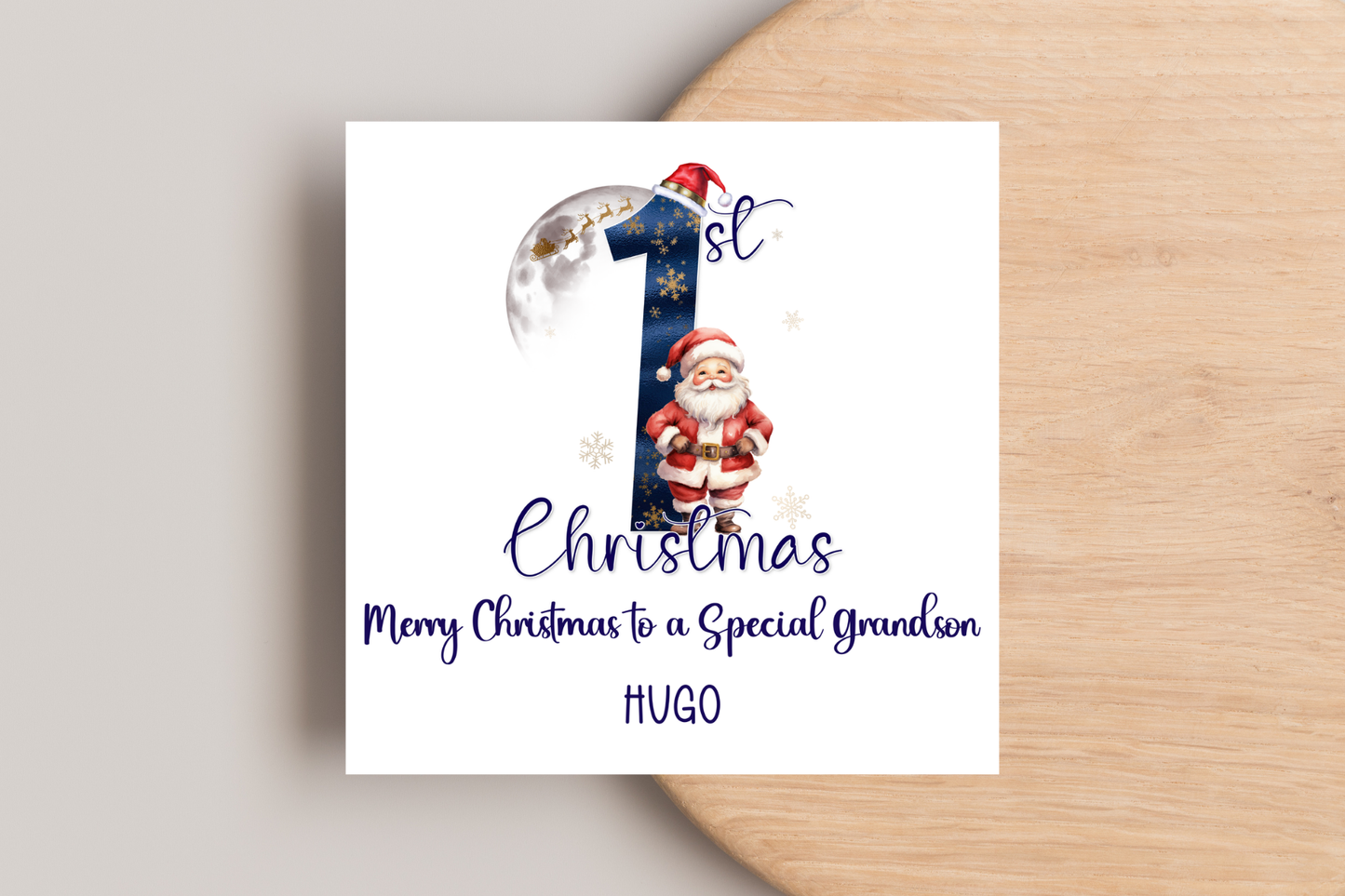 Personalised Santa 1st Christmas card