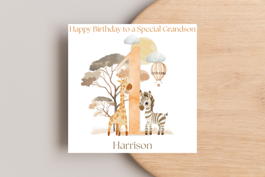 Personalised Safari Birthday Card