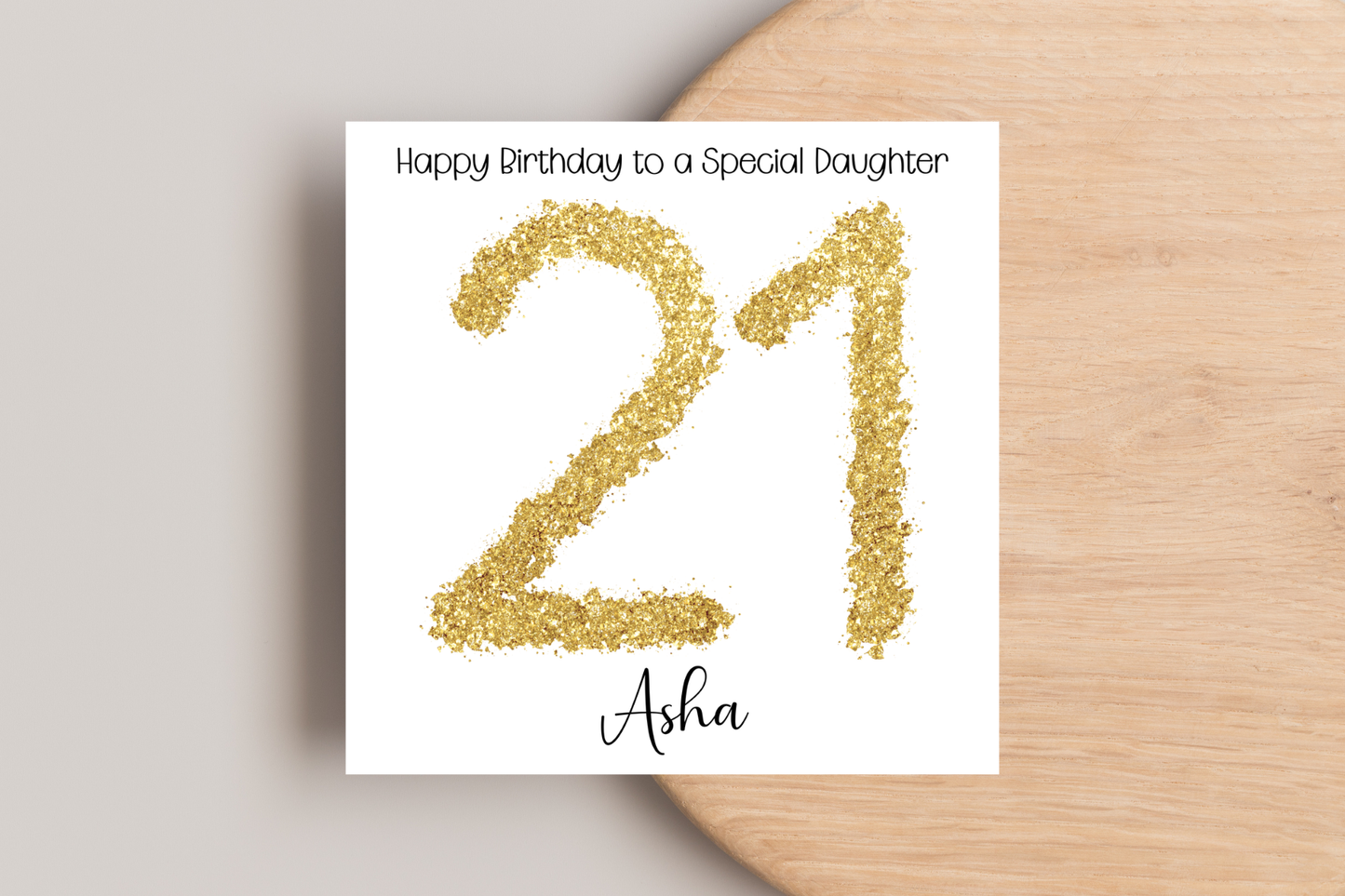 Personalised 21st Gold Birthday Card