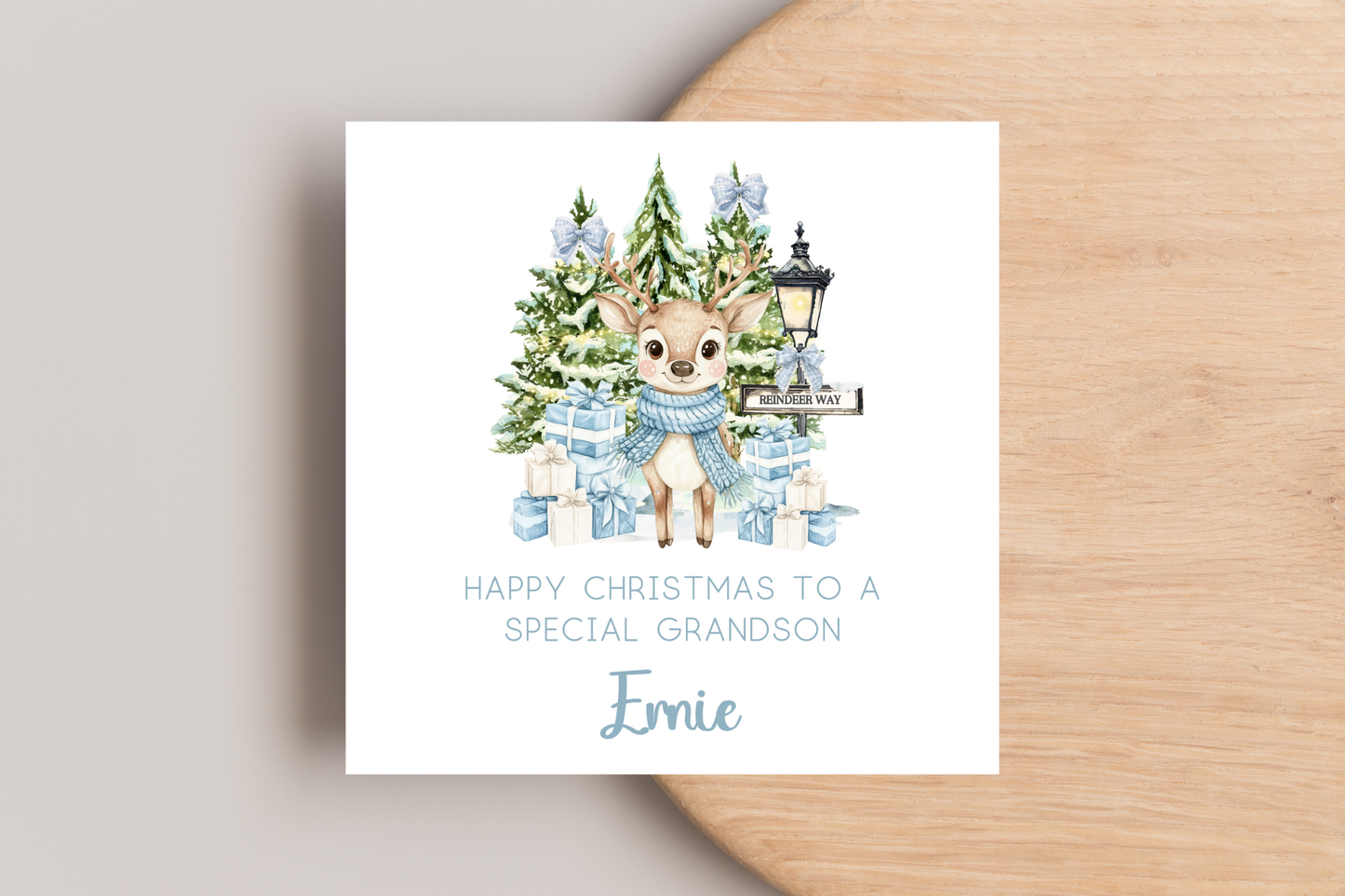 Personalised Baby Reindeer Christmas Card