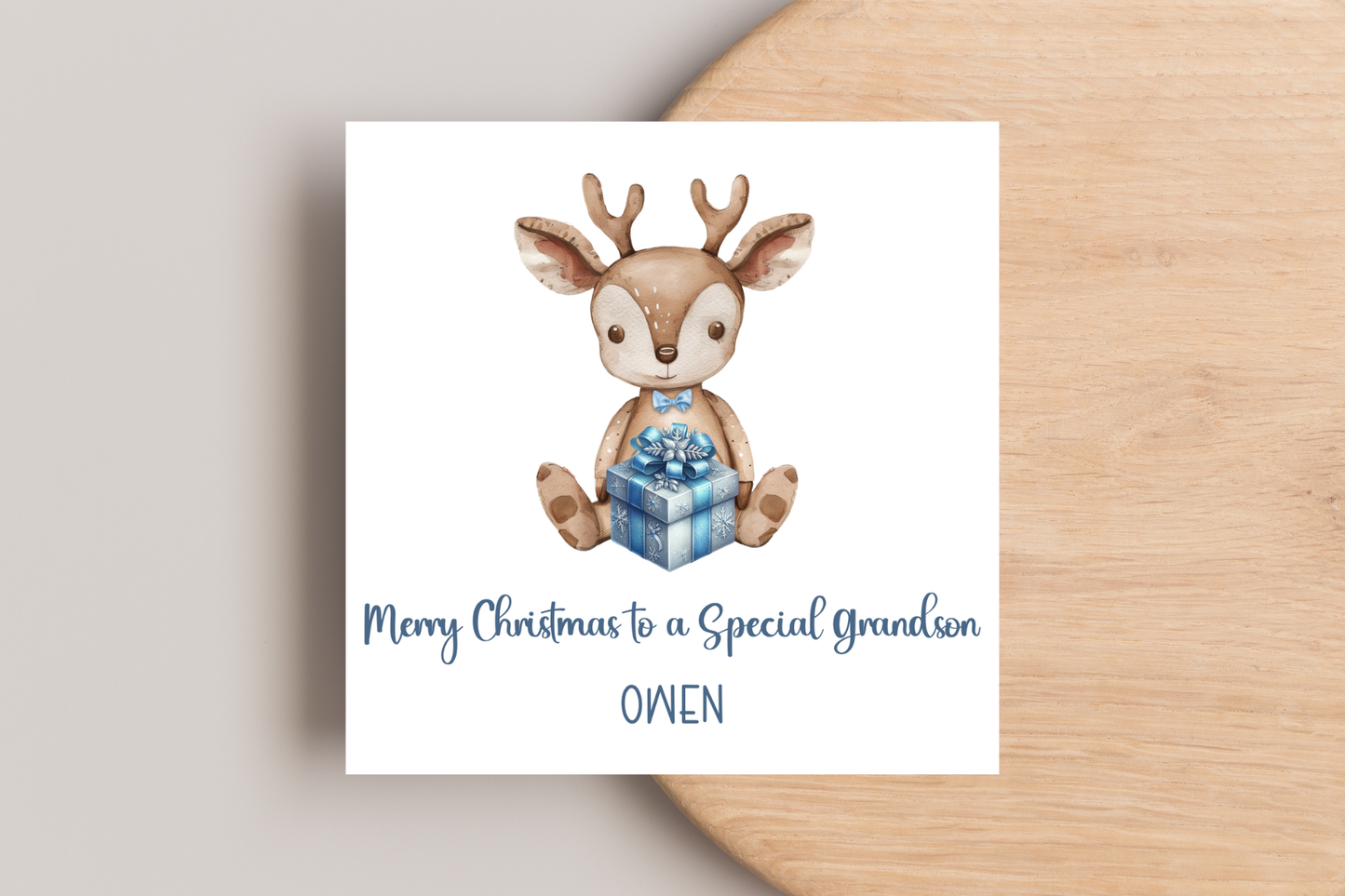 Personalised Reindeer Christmas card