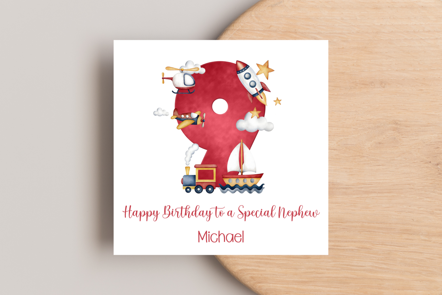 Personalised Transport Birthday Card