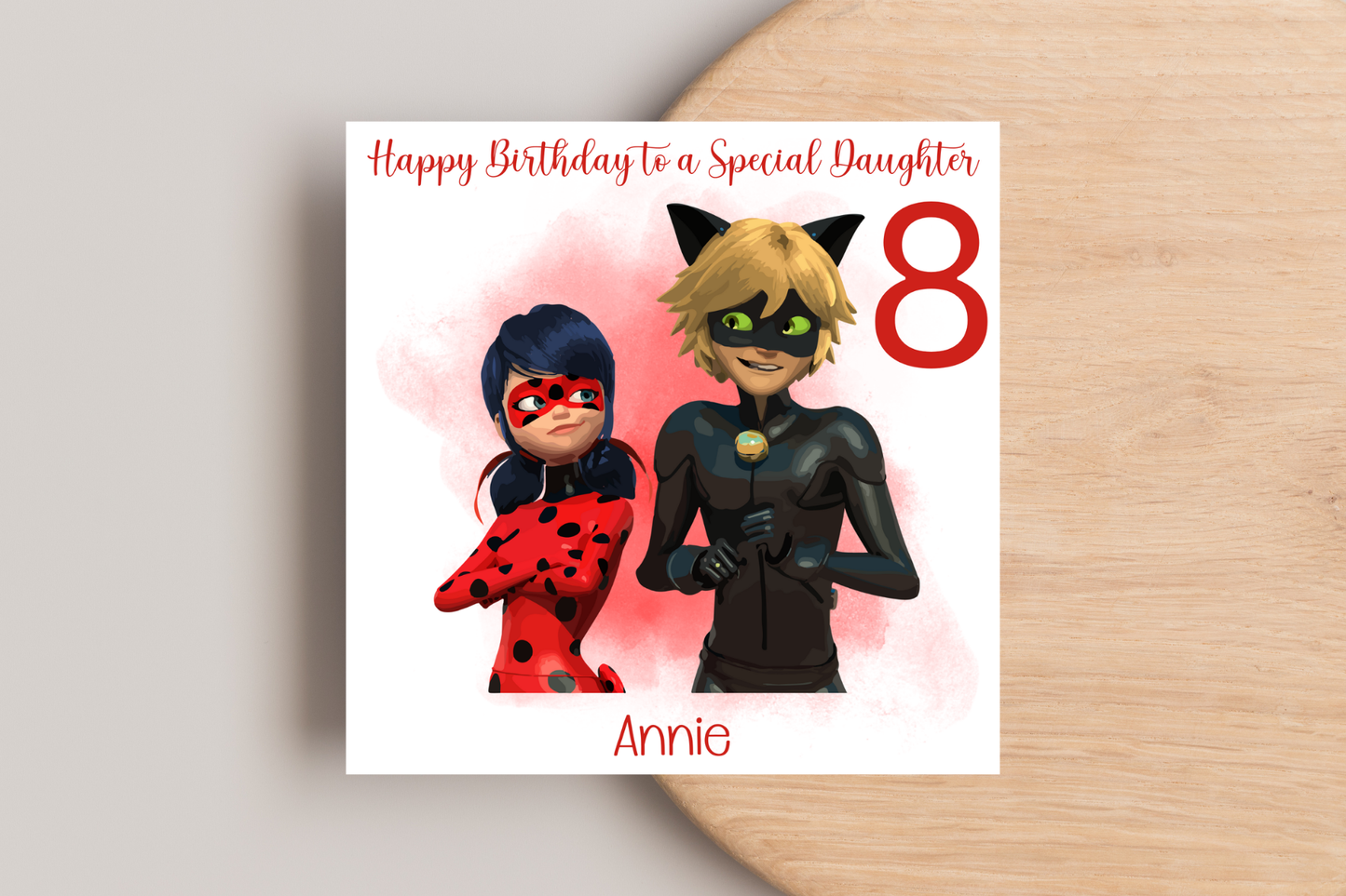Personalised miraculous ladybug Birthday Card