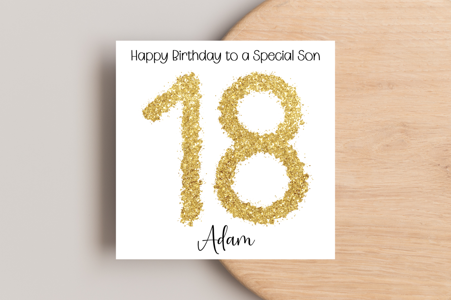 Personalised 18th Gold Birthday Card