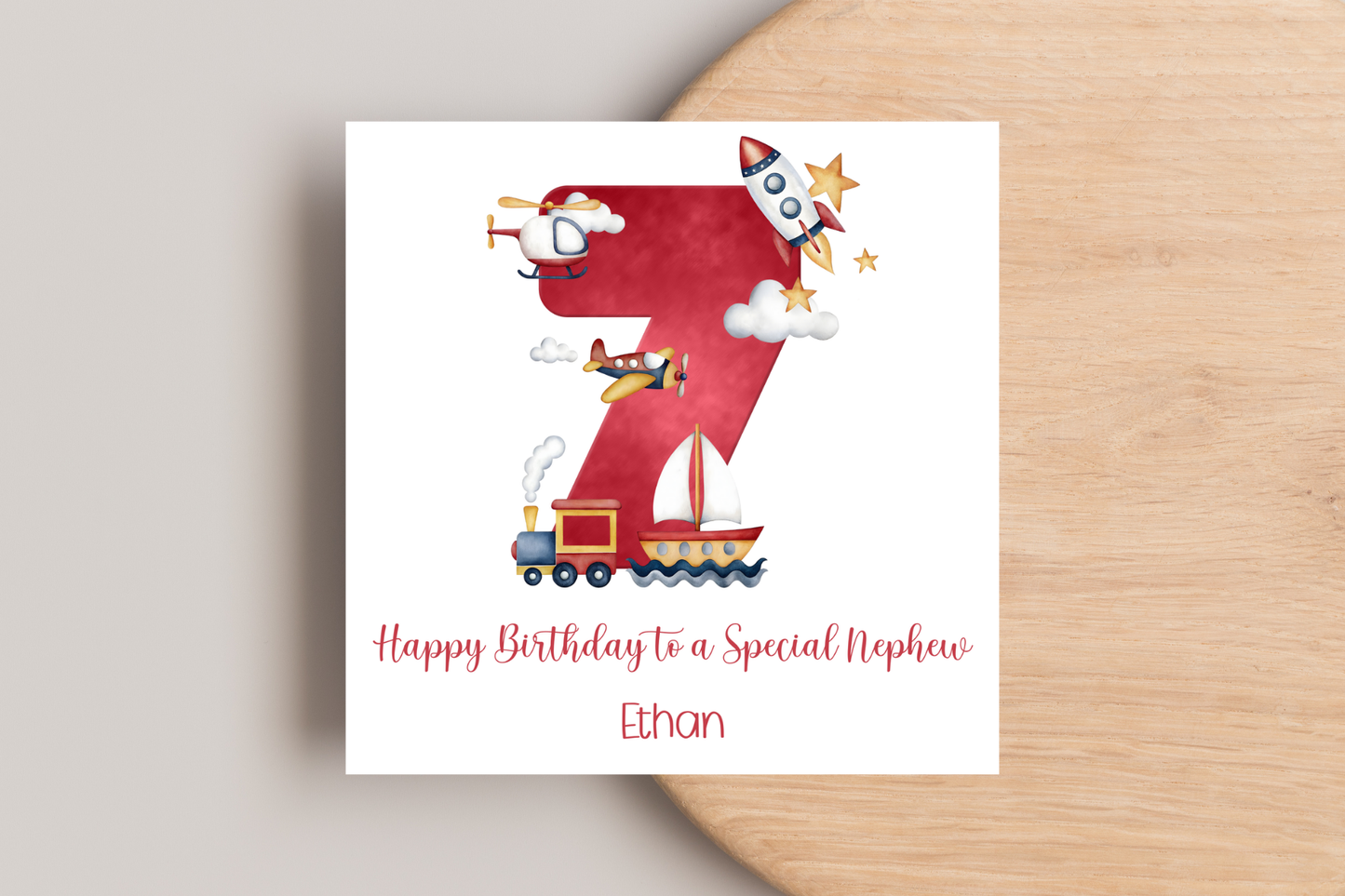 Personalised Transport Birthday Card