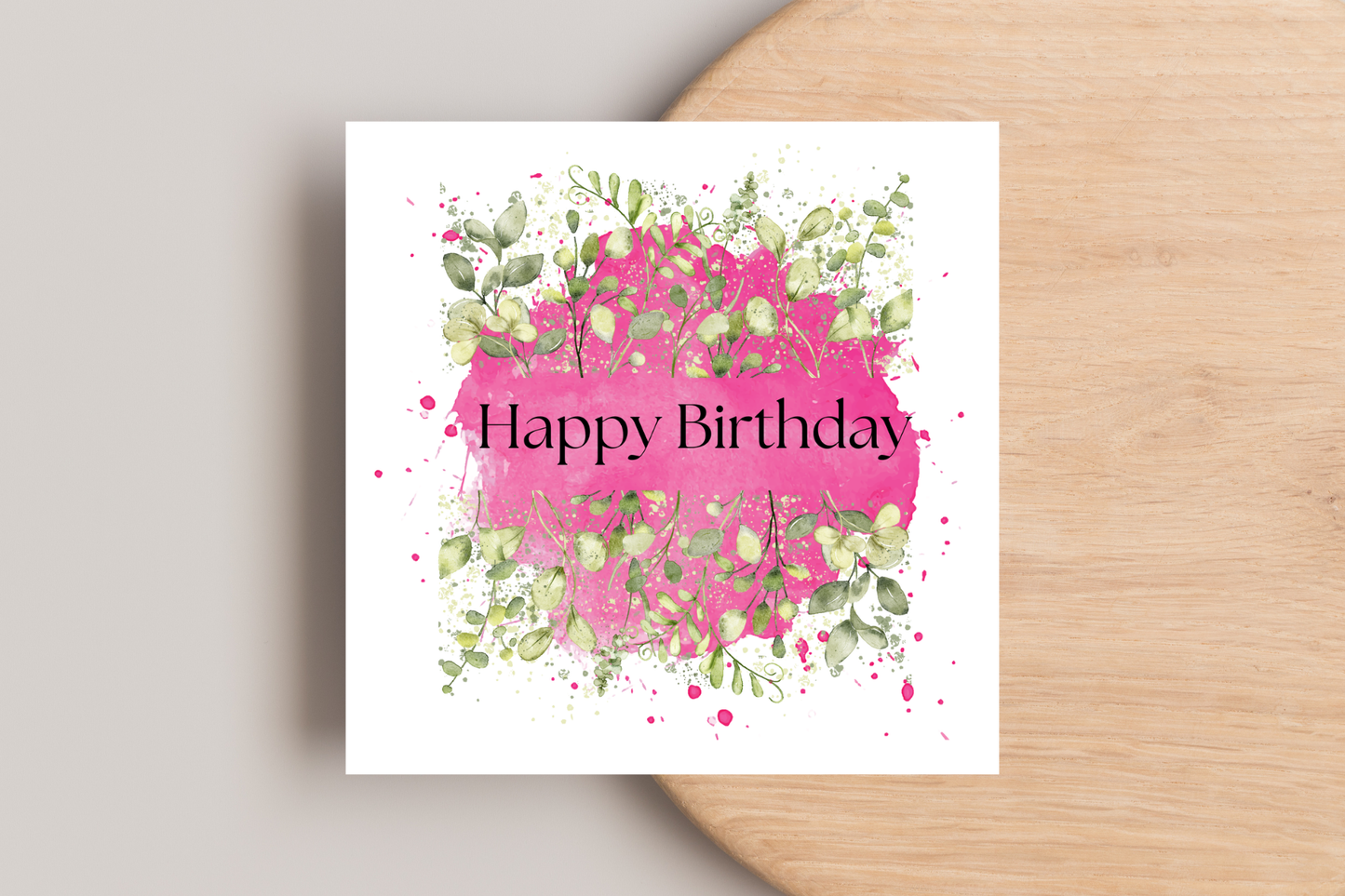 Pink Floral Birthday Card