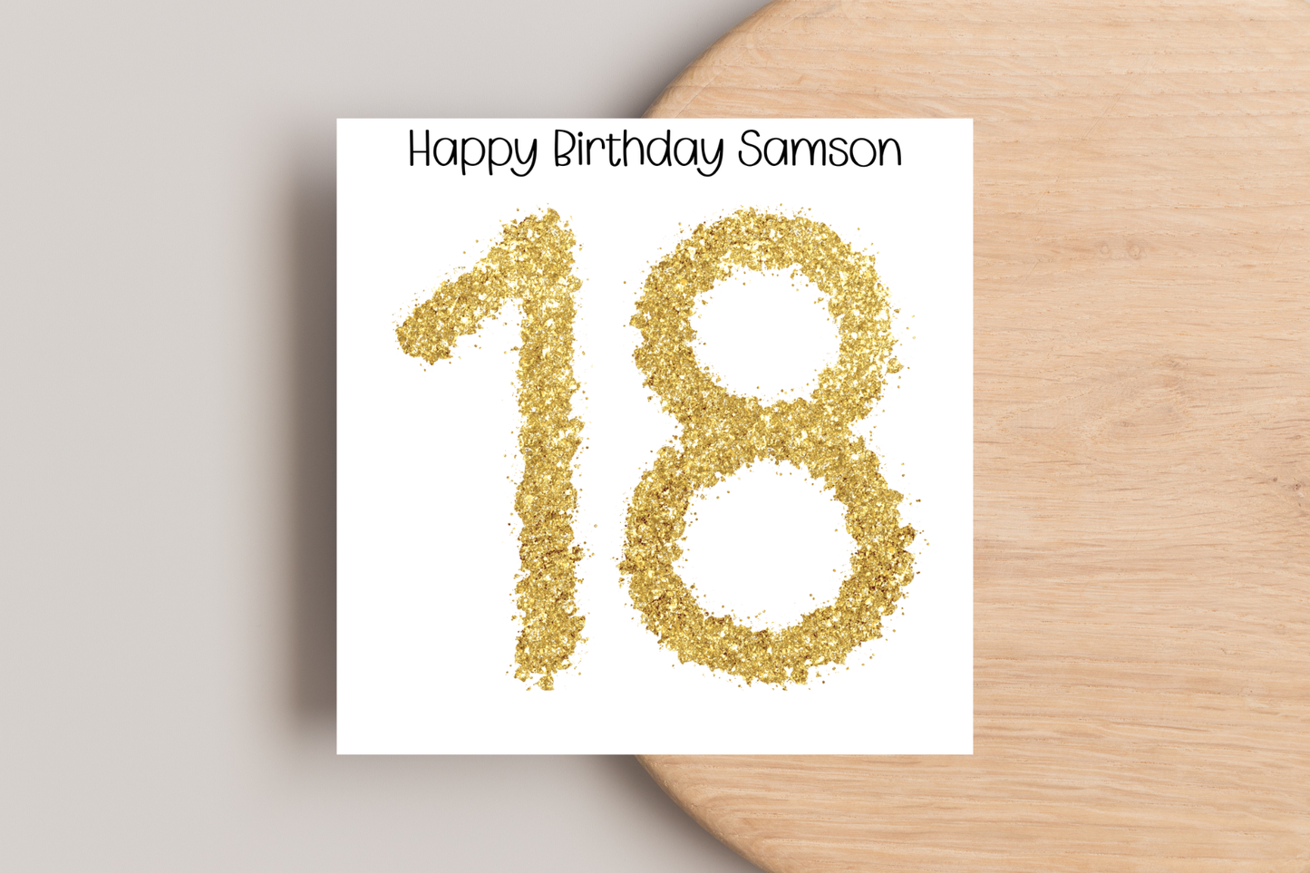 Personalised 18th Gold Birthday Card