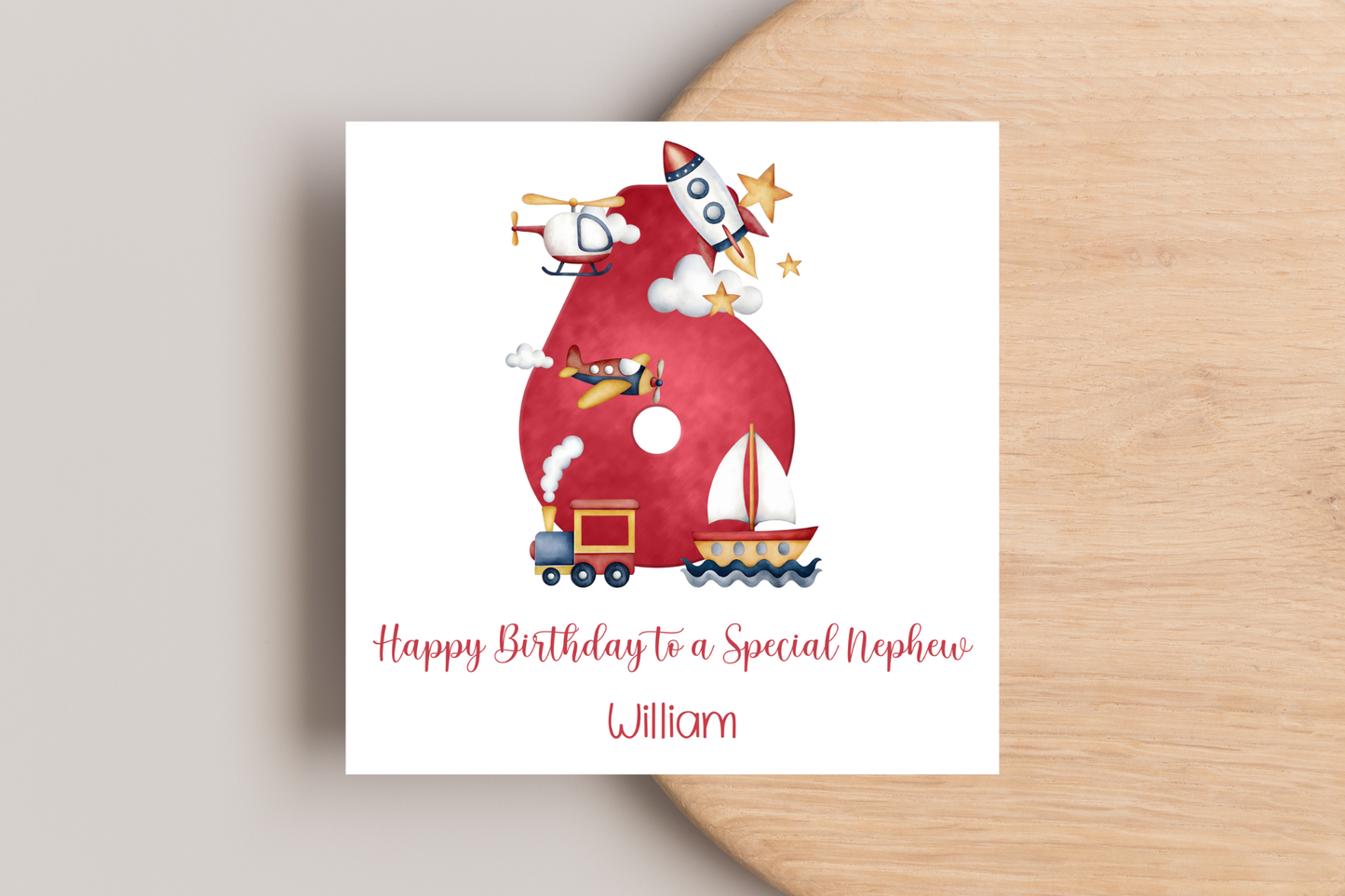 Personalised Transport Birthday Card